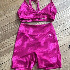 Gymshark Pink Sports Bra and Shorts Set